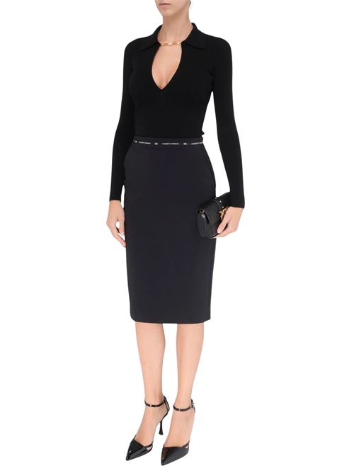 Maglia nera in misto seta Elisabetta Franchi | MK09B56E2110